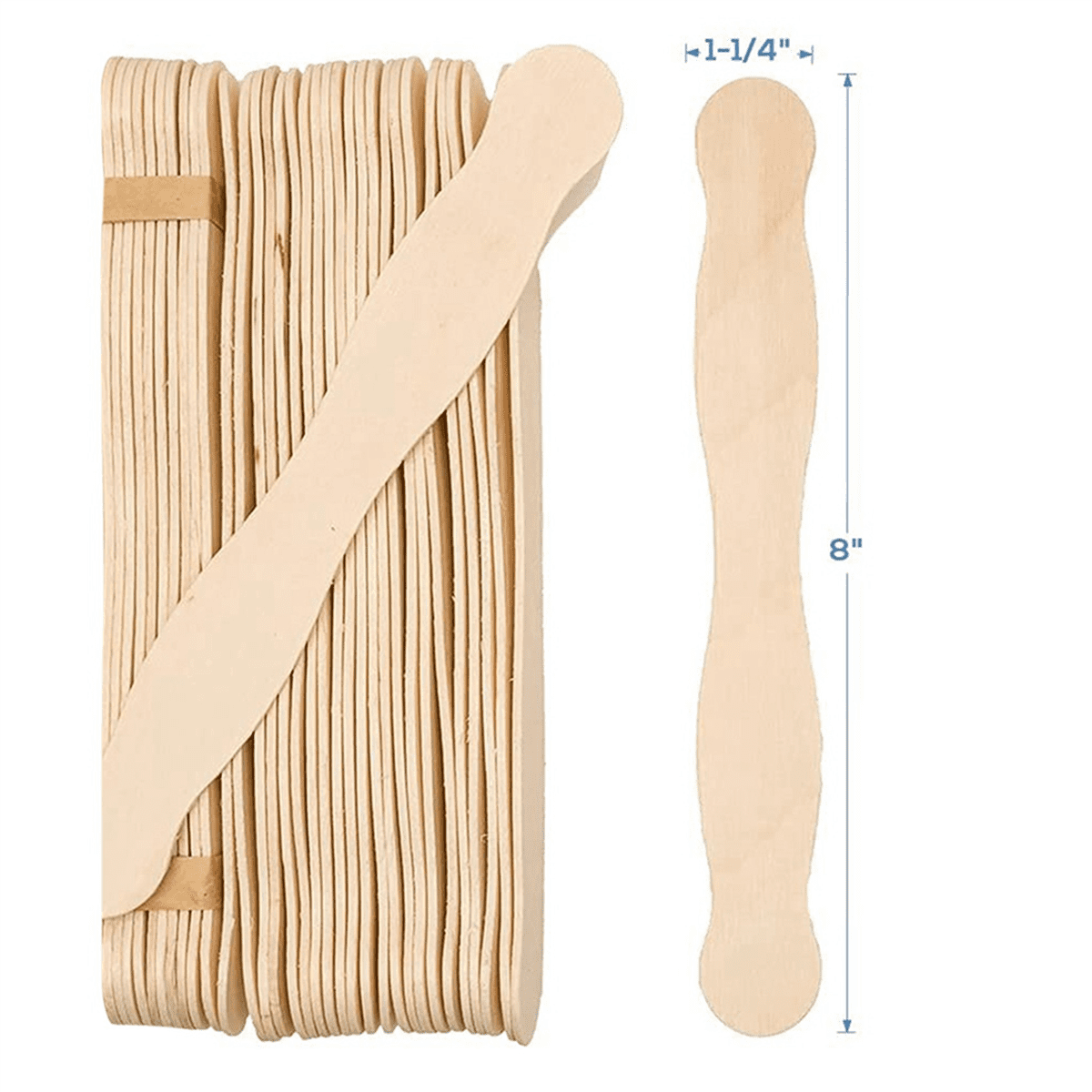 8Inch Fan Handles or Wooden or Paint Mixing Pack 200 Craft Popsicle Sticks for DIY Crafting Supplies Kit