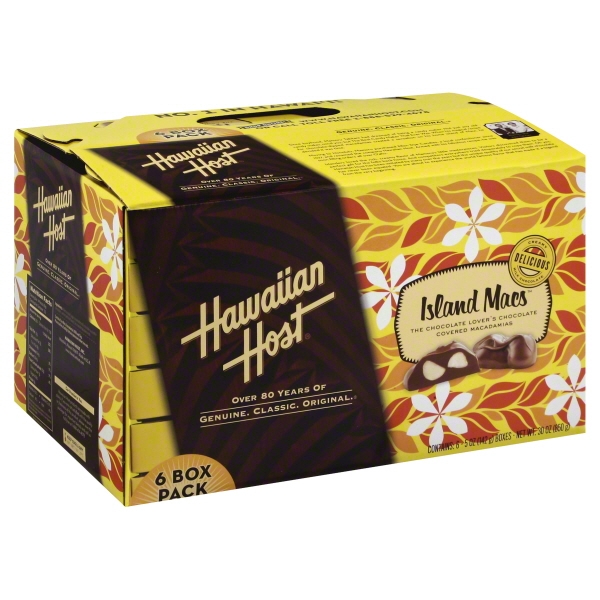 Hawaiian Host Island Macadamia Nuts, 6 Pieces, 6 Count