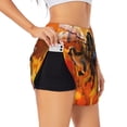 thumbnail image 3 of Lsque Honeybee On Vibrant Flower Printed Women's Running Shorts with Liner Pockets,Elastic Quick Dry Workout Athletic Gym Yoga Shorts,Womens High Waist Shorts-, 3 of 9