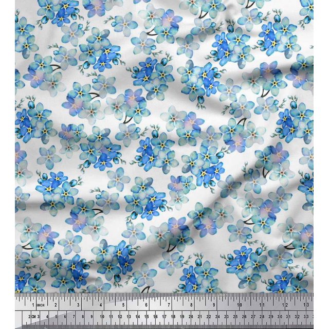 Soimoi Velvet Fabric Scorpion Grasses Floral Fabric Prints By Yard 58 Inch Wide