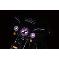 thumbnail image 2 of Kuryakyn 2477 Motorcycle Lighting: Orbit Prism+ 4 1/2" LED Passing Lamps with Bluetooth Controlled Multi-Color Light Halo Ring for Harley-Davidson & Indian Motorcycles, Black, 2 of 4