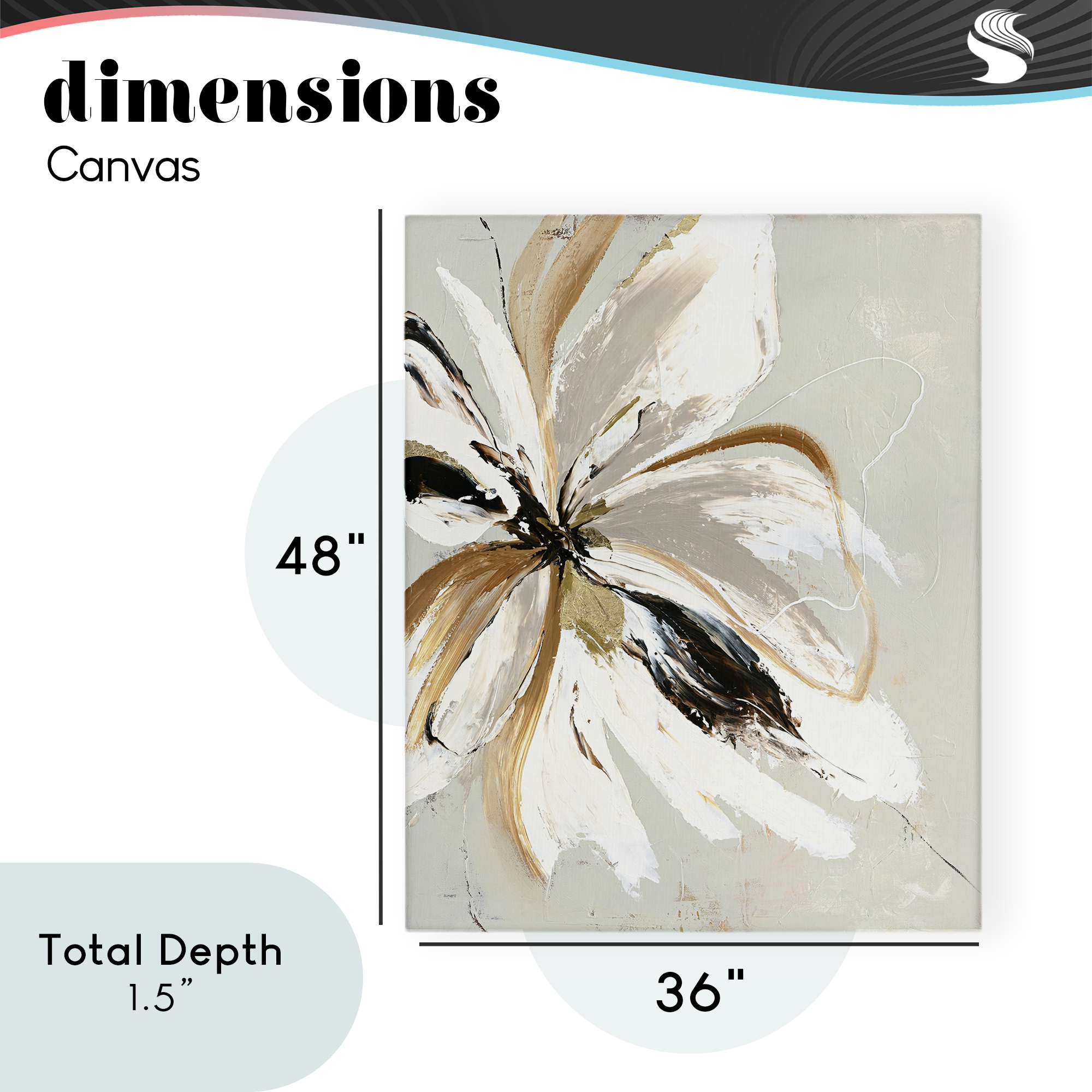 Expressive Cornelia Flower Canvas Wall Art, design by Design Fabrikken