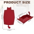 thumbnail image 2 of Uxcell Leather Valet Tray Folding Jewelry Tray Organizer Wine Red, 2 of 7
