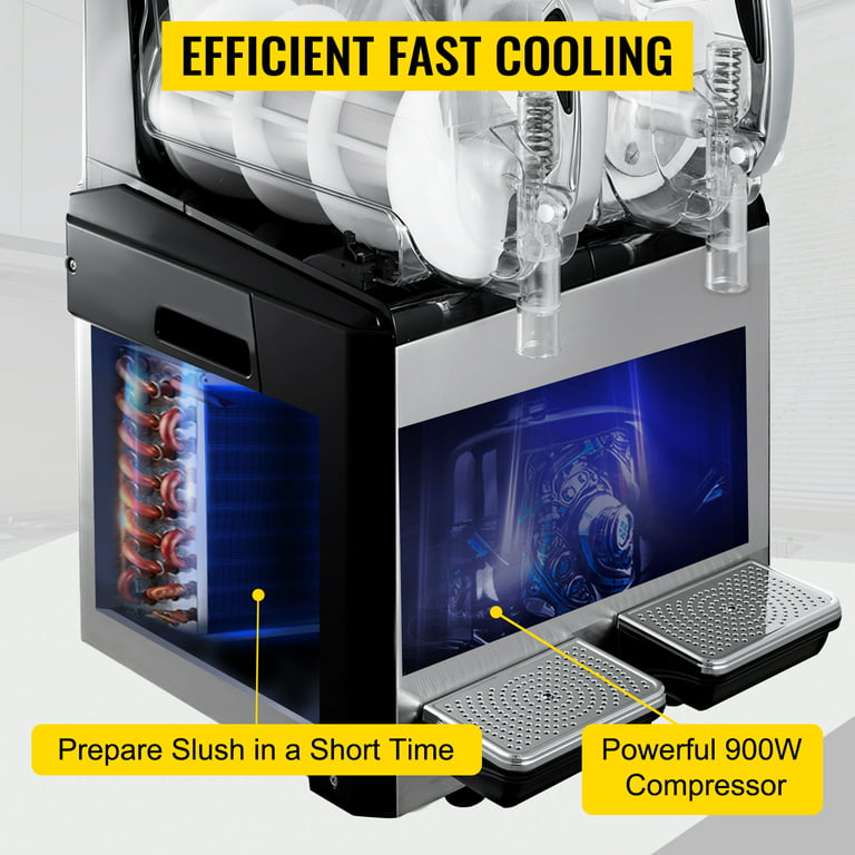 Commercial Slushy Machine 2x4 Gal Slushie Machine Frozen Drink Maker