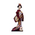 thumbnail image 2 of deevoka Traditional Statue 12in Japanese Kimono Geisha Doll Collectible Statuette Asian Dark Red, 2 of 9