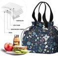 thumbnail image 4 of Pioneer Flower Floral Print Pattern Drawstring Lunch Bag Women - Drawstring Lunch Bag Insulated for Work Office - Stain-Resistant Large Lunchbags for Women with Multi-Pockets, 4 of 6