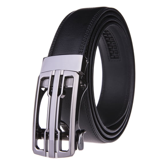 Men's Ratchet Belt Leather Automatic Buckle One Size,Adjust 28-46inch