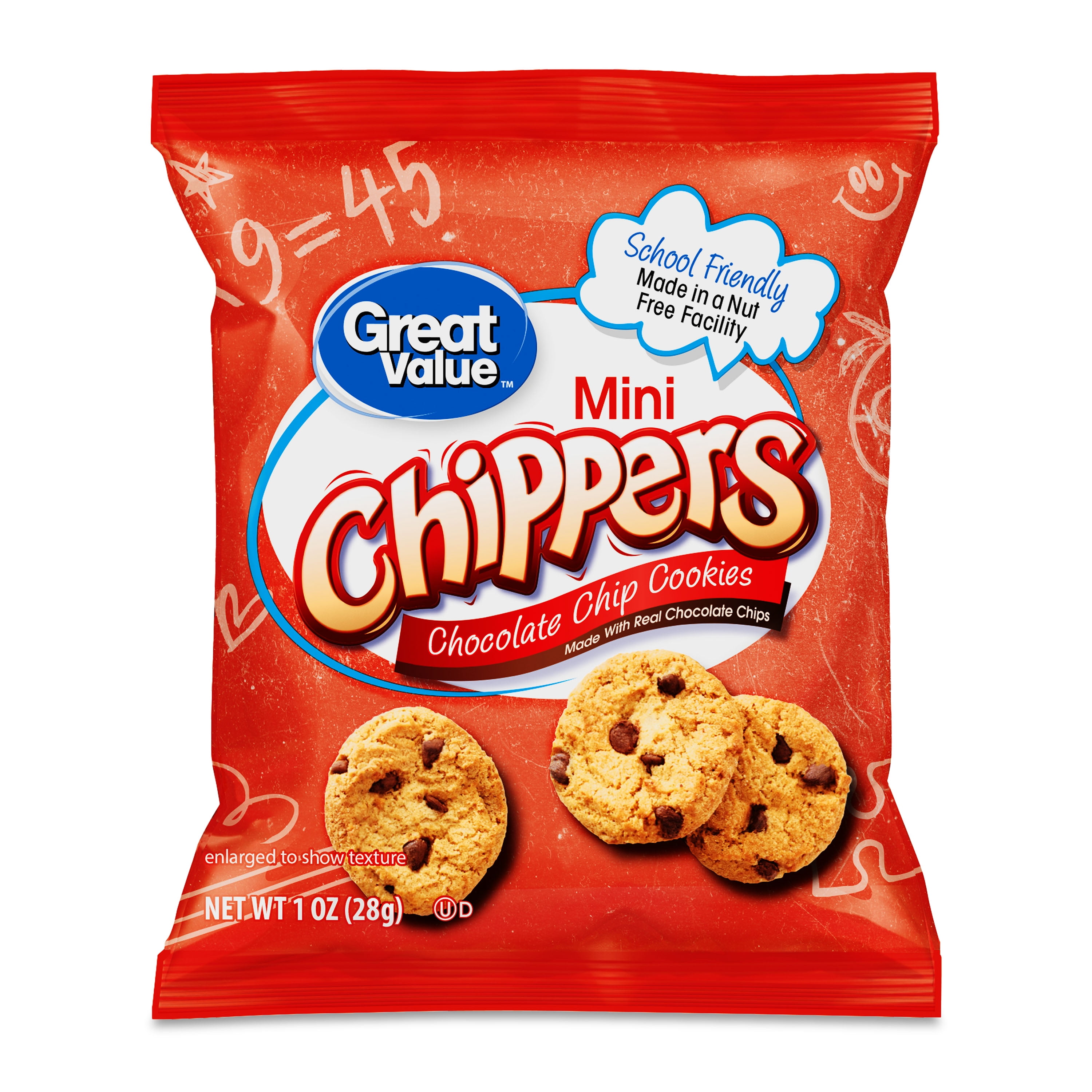 Great Value - Brandclub - Great Value Mini Chipper Cookies, 1 oz