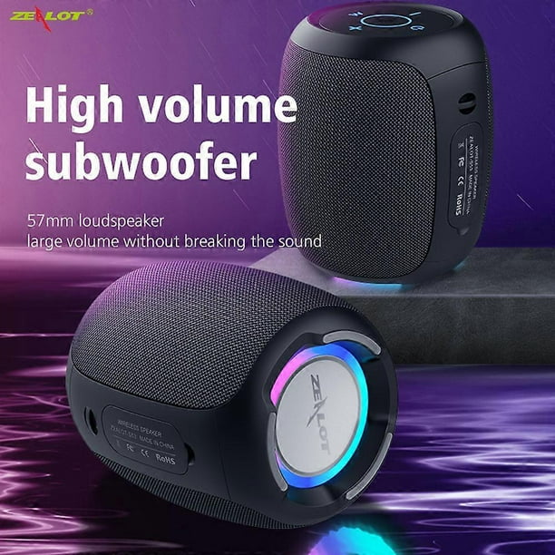 Zealot S53 Blue Mini Bluetooth Speaker Portable Wireless Column Waterproof HIFI Lossless Sound Quality Stereo Subwoofer Loudspeaker