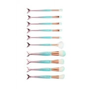 PAPER & QUARTZ Mermaid Ombre Makeup Brush Set in Turquoise and Pink