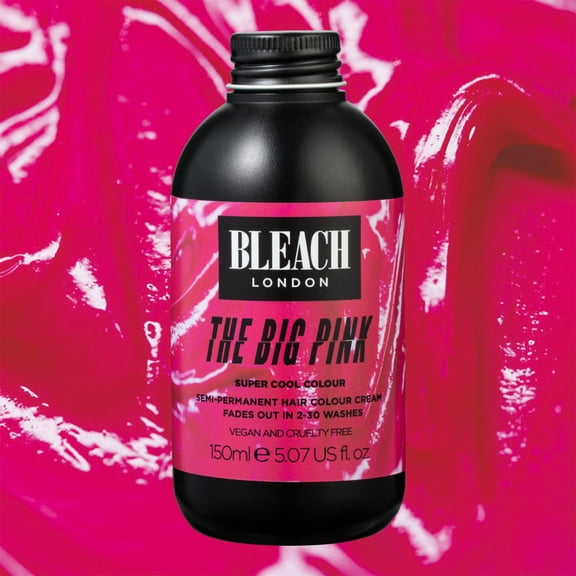 Bleach London Super Cool Color Semi-Permanent Hair Color Cream, Big Pink, 5.07 oz