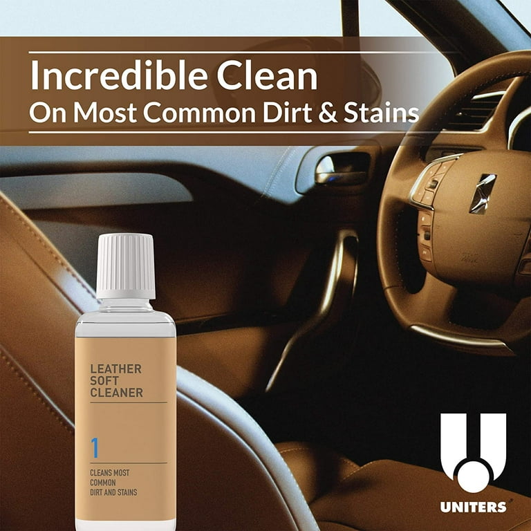 UNITERS Leather Care KIT Cleaning and Conditioning (250ml) - Leather  Cleaning Kit with Leather Soft Cleaner and Leather Conditioning Cream for  Furniture, Upholstery, Shoe, Bags, and Car Interior 