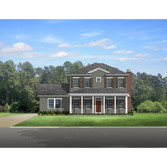 556-2920: Colonial CMU 4 Bed, 4 Bath Luxury Home Plan, 2920 Sq Ft: Full Blueprints with License to Build by Home Plan Marketplace - Lesuto
