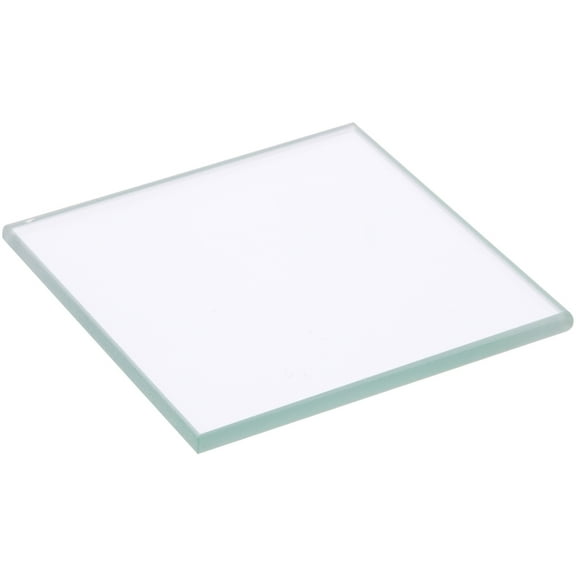 Plymor 2" Square, 3mm Thick Non-Beveled Clear Glass, Pack of 6