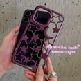 thumbnail image 3 of Compatible with iPhone 14 Pro Max Hollow Case Stars Moon Pattern Cute Fashion Unique Bling Glossy Heat Dissipation Cool Shockproof Protection Cover for Women Girls Purple, 3 of 9