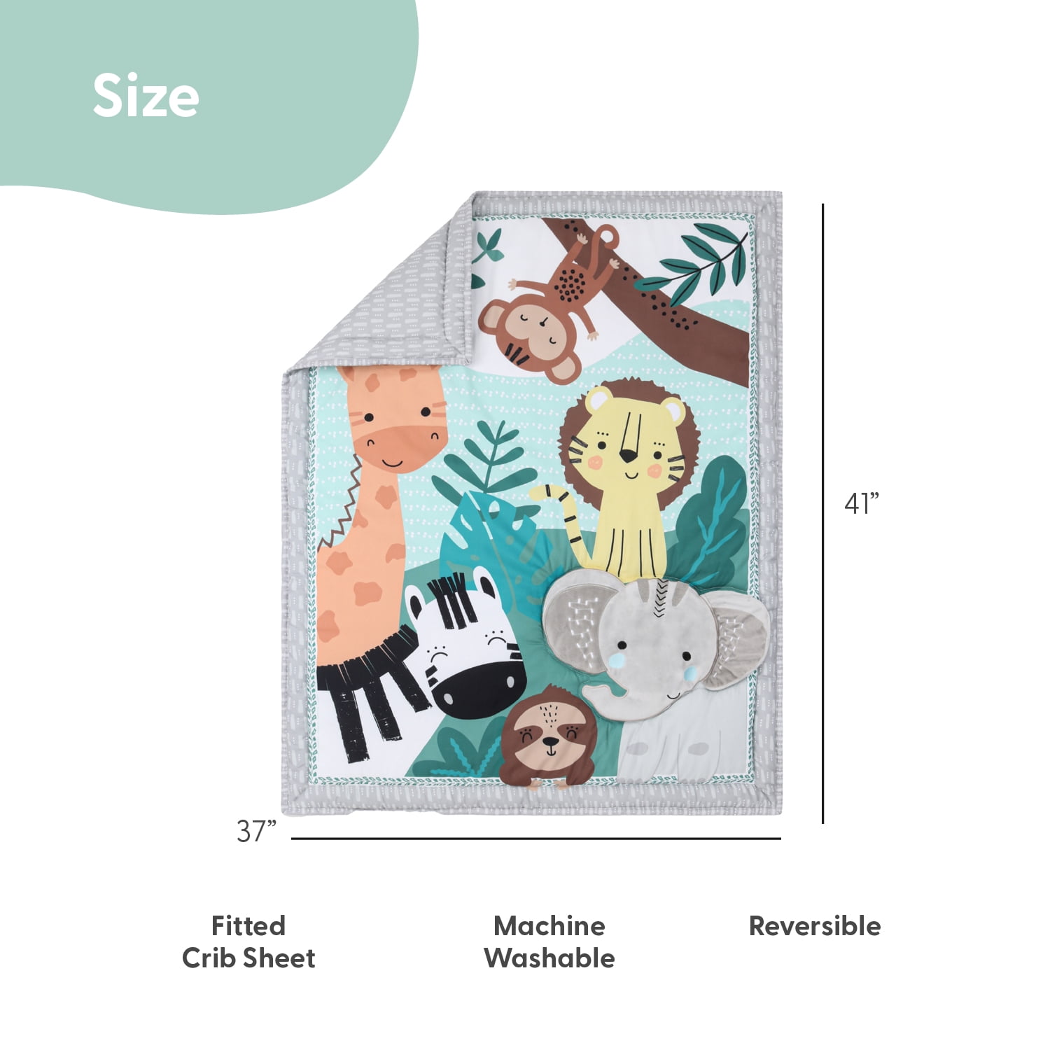 The Peanutshell Crib Bedding, Butterfly Song Baby Crib Bedding Set and Mobile, 4-Piece Set