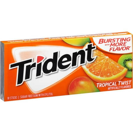 UPC 012546619592 product image for Trident Tropical Twist Sugar Free Gum with Xylitol, 18 pc | upcitemdb.com