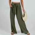 thumbnail image 2 of JIUKE Wide Leg Pants for Women High Waisted Comfy Beach Pants Loose Fitted Pull on Summer Trousers, 2 of 4
