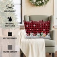 thumbnail image 3 of Outdoor Waterproof Pillow Covers Red Black Plaid Snowflakes Throw Cushion Case，Cute Small Snowman Pillowcase for Bed,Sofa,Couch, Patio Furniture, 18x18 in, 2Pack Decorative Pillows, 3 of 9