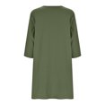thumbnail image 4 of Gibobby Vestido corto casual para mujer Vestido de mujer de corte holgado con cuello redondo y manga siete(Verde,M), 4 of 5