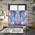 thumbnail image 4 of Yayeee Kitchen Curtains Tier Pair Light Filtering 27"x36" Rod Pocket Short Cafe Window Panel, Pink Marble Pattern, 4 of 7