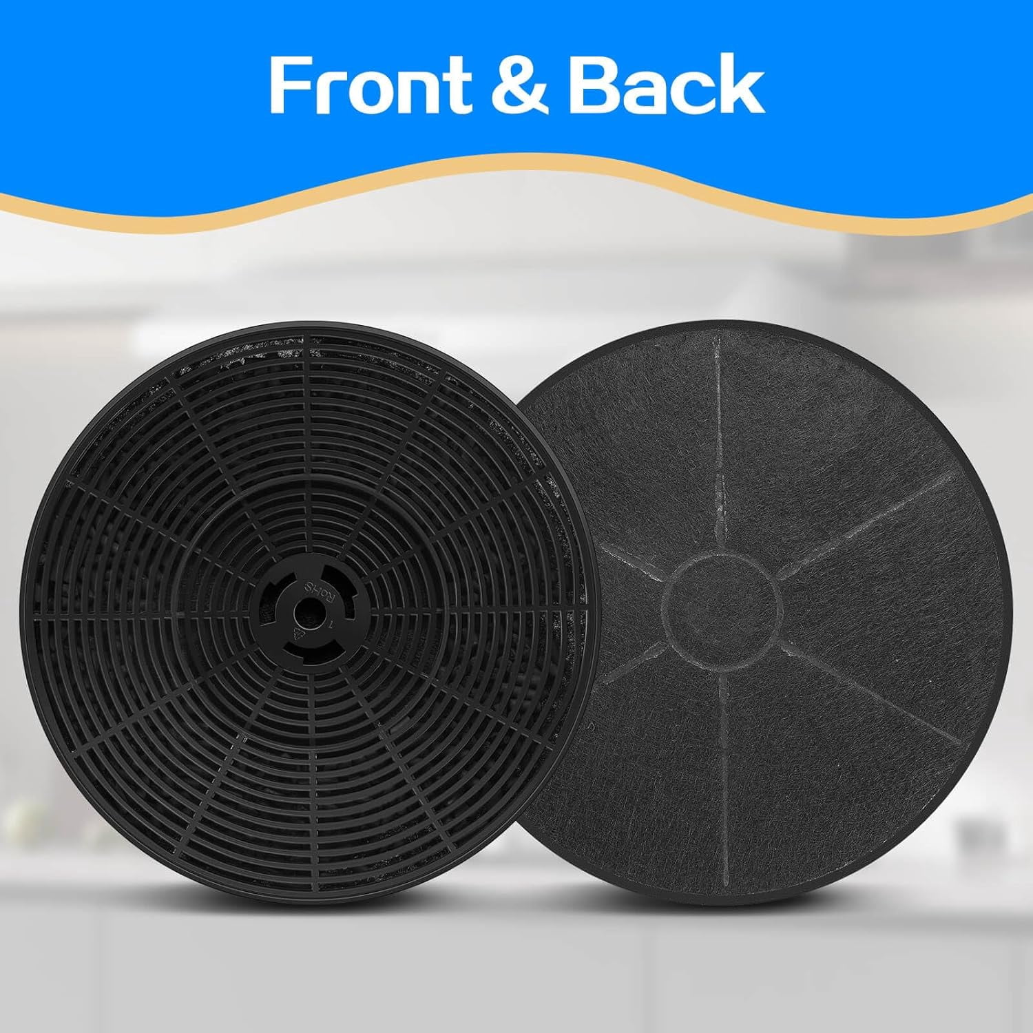 CF-0475 Replacement Charcoal Filter for SNDOAS Under Cabinet Range Hood,Compatible with US0475B,US0475BPB,US0475BTC,US0475A,Ductless Recirculation,Ventless ,1 Carbon filter in Round Shape