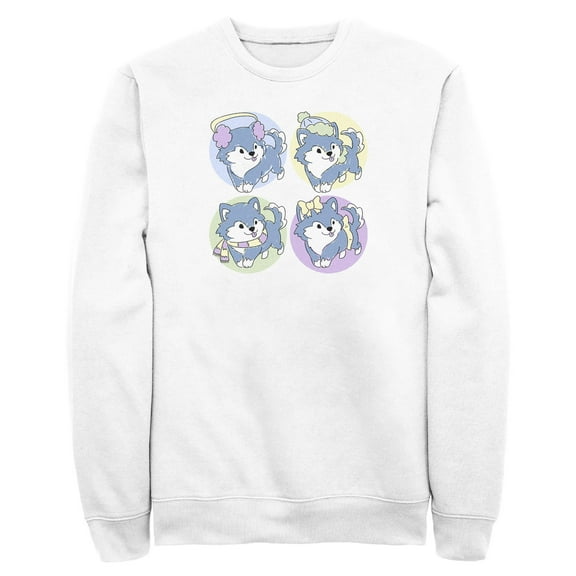 Men's Lost Gods Cute Husky Puppies Sweatshirt White X Large