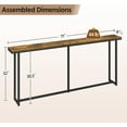 thumbnail image 2 of OWNEN Narrow Console Table with Sturdy Metal Frame, 71 Inch Extra Long Entryway Sofa Table for Behind Couch, Hallway, Living Room, Rustic Brown, 2 of 9