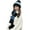 Blue-c, variant on PIKADINGNIS Women Warm Knit Hat Scarf Glove Fuzzy Soft Winter Bearies Chunky Slouchy Cap