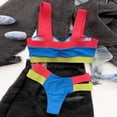 thumbnail image 5 of BONIXOOM Tummy Control Swimsuits For Women Tankini None Solid Bikinis Bikini Summer Swimwears on Clearance Blue Size 4, 5 of 6