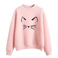 thumbnail image 2 of Pink Sweaters for Women Autumn Winter O Neck Solid Color Prints Long Sleeve Pullover Sweatshirt Womens Fall Fashion 2025, 2 of 4