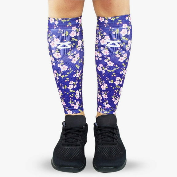 Cherry Blossoms Compression Leg Sleeves XS/S / Navy