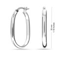thumbnail image 4 of LeCalla 925 Sterling Silver Jewelry Rectangular Square Hoop Earrings for Women Teen 30MM, 4 of 6