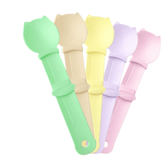 Loopunk 5 Pack Cat Strip Feeder and Pet Food Mixing Spoon,5 Color Cats Stripe Squeeze Spoon Multifunctional Lickable Treat Feeding Dispenser for Cat Liquid Snack and Wet Food