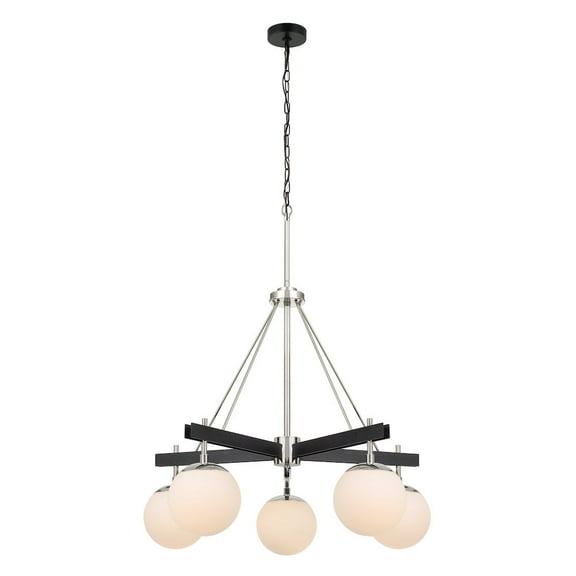 Varaluz Allie 5-Lt Chandelier - Black/Polished Nickel
