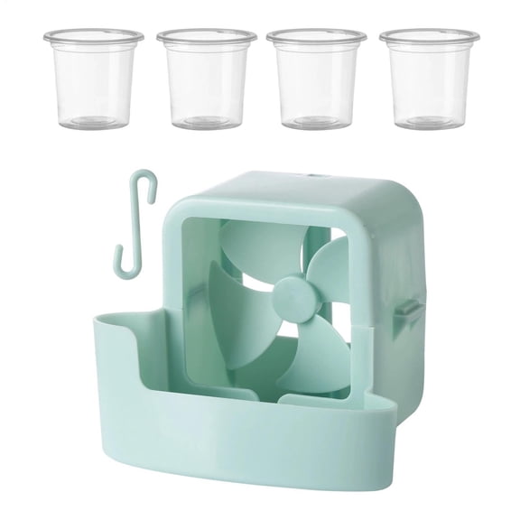 No Drill Hanging Fan Cooler with 4 Reusable Ice Cups, Space Saving Add Ice Cooling Fan Accessory, Portable Chiller Attachment for Bedroom Office Home Apartment Summer Heat Relief