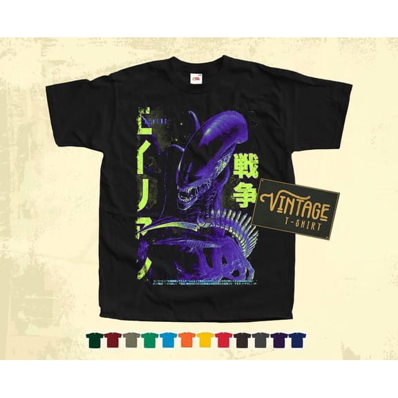 ALIEN 1979 Japan V3 T SHIRT Vintage Tee Cotton Grunge Movie Poster 15 Colors Sizes S-5XL