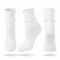 thumbnail image 3 of Tipi Toe Womens Classic White Ruffle Trim Quarter Socks - 6 Pair Pack, 3 of 4