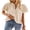 Apricot, variant on SOMER Women's Ruffle V-Neck Peplum Style Blouse Flowy Swiss Dot Top with Lace Trim, Dressy Casual Short Sleeve for Work
