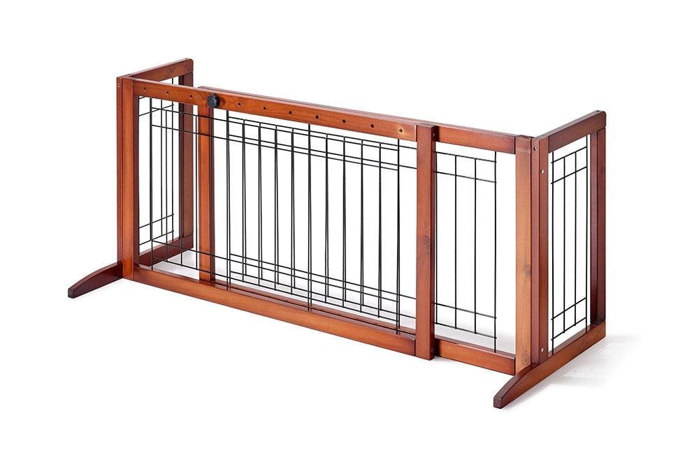 Adjustable Indoor Wood Construction Pet Fence Gate Free Standing Dog