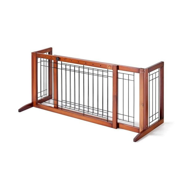 Adjustable Indoor Wood Construction Pet Fence Gate Free Standing Dog