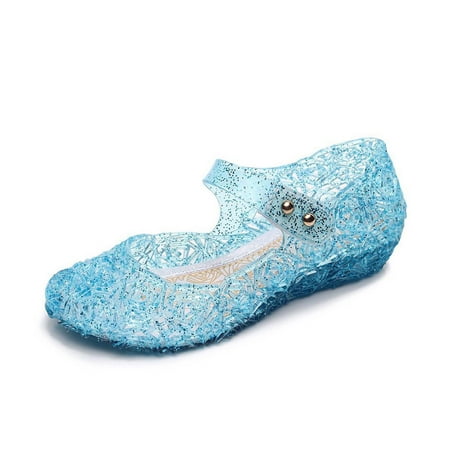 

Odeerbi Toddler Girls Jelly Sandals Comfortable Summer Sandals Kids Crystal Princess Sandals Hollow Out Candy Color Party Shoes Blue