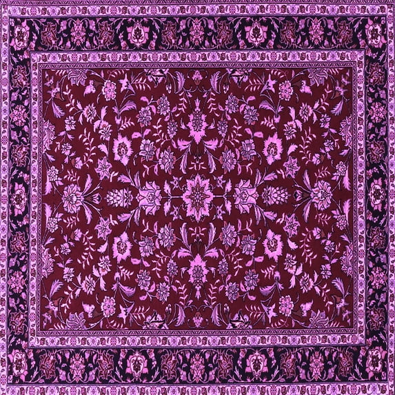 Ahgly Company Indoor Square Persian Purple Traditional Area Rugs, 3' Square