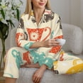 thumbnail image 4 of Wukai Vintage Cup Print Women's Pajama Set - Soft Long Sleeve Sleepwear for Comfort and Style-Medium, 4 of 9