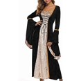 thumbnail image 2 of Renaissance Dress for Women, Medieval Lace Up Maxi Gown, Cosplay Costume for Halloween and Ren Faire, 2 of 7