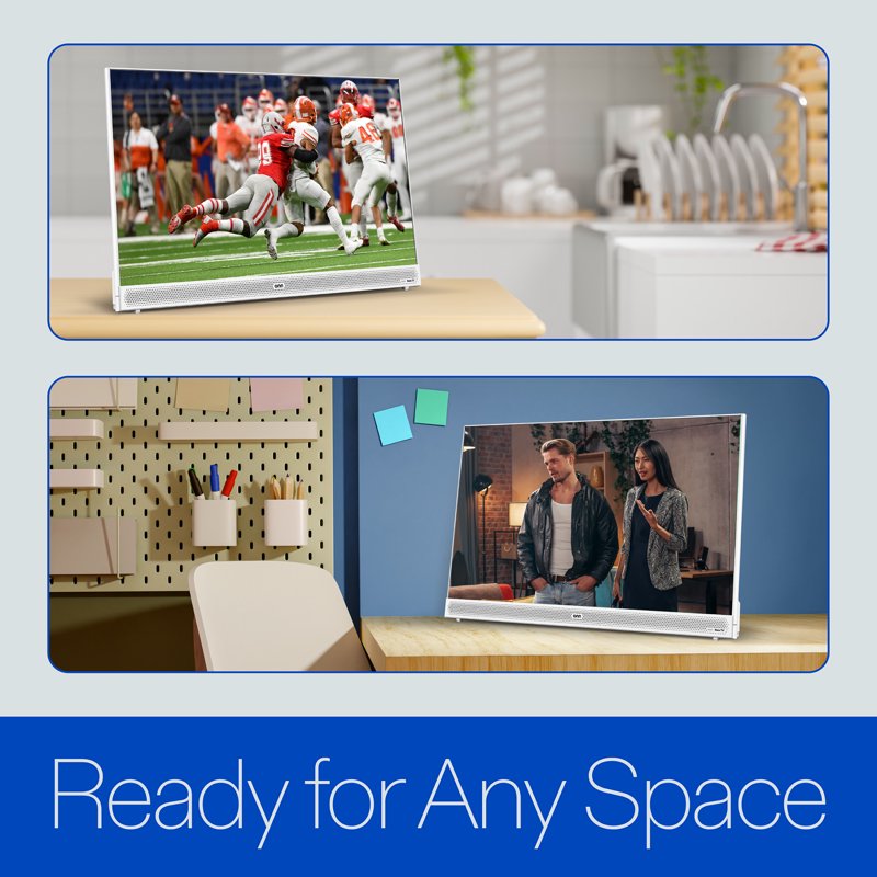 onn 32” 1080P FHD Tabletop Smart Roku TV - White, TVWTE36014318 gallery view