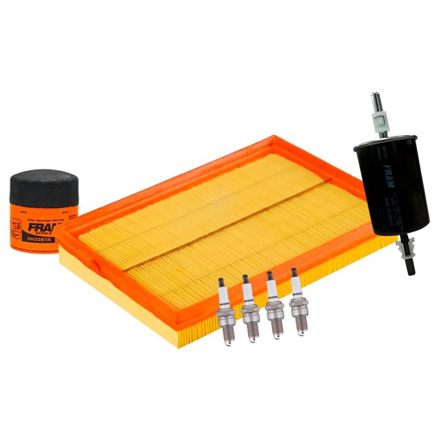 Kit De Bujías Cobre, Filtro De Aire, Filtro De Aceite Y Filtro De Combustible 7 PIEZAS Afinación Sin Aceite Compatible con Tornado 2004 A 2010 Chevrolet L4 1.8L