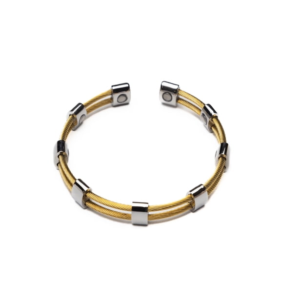 Gold & Silver Stainless Steel Mesh Magnetic Bangle Bracelet