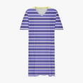 thumbnail image 4 of New Oversized Sundresses for Women 2025 Trendy Short Sleeve V-Neck Mid-Length Dress with Pocket Striped Skin-Friendly Flowy Dresses for Women, 4 of 5