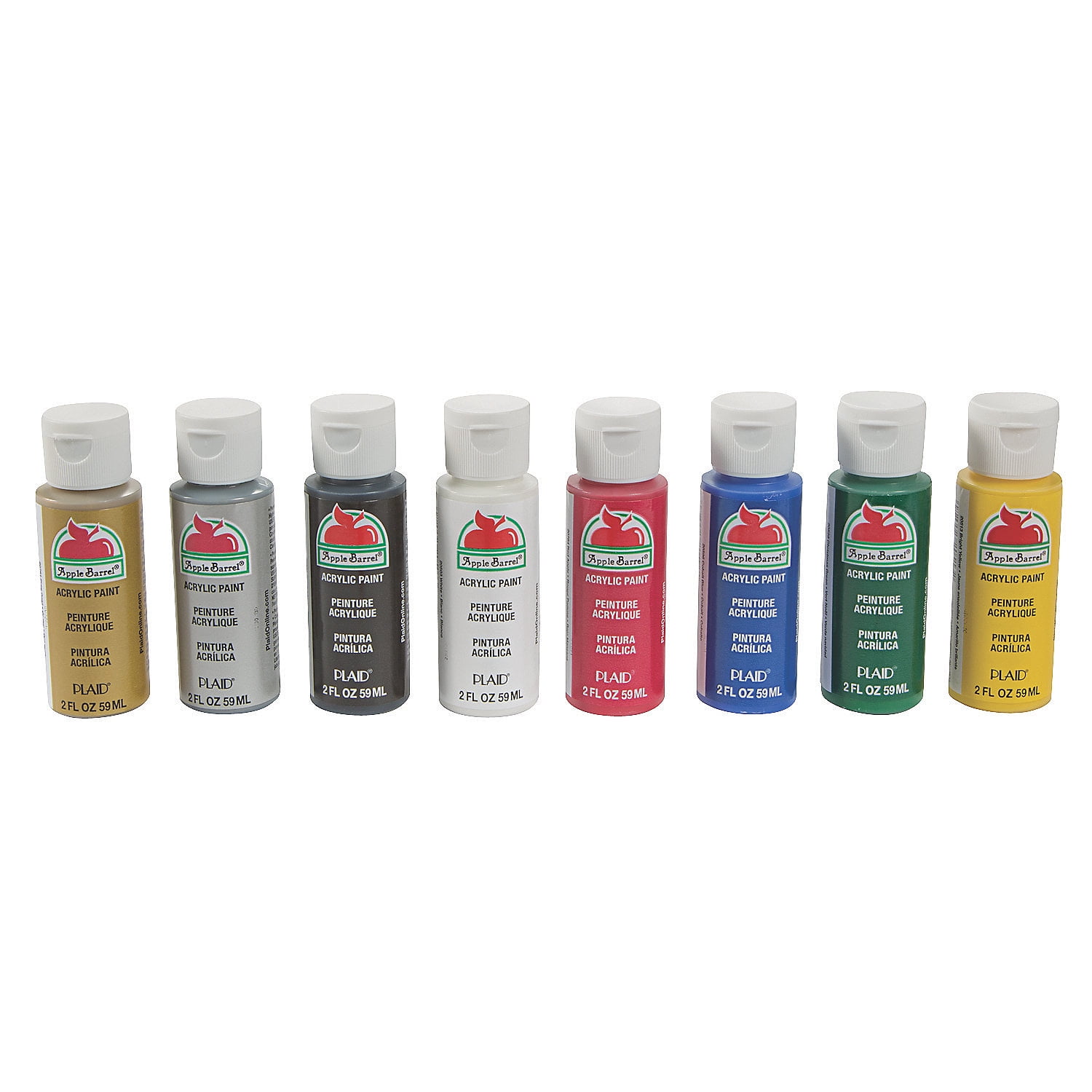 2Oz Primary Colors Acrylic Paint Bottles Basic Supplies 8 Pieces